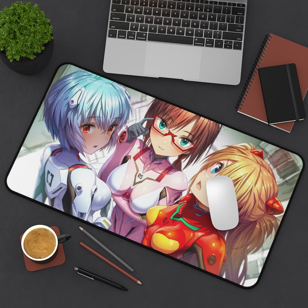 Evangelion Sexy Pilots Waifus Desk Mat - Sexy Anime Girls Mousepad - Gaming Playmat