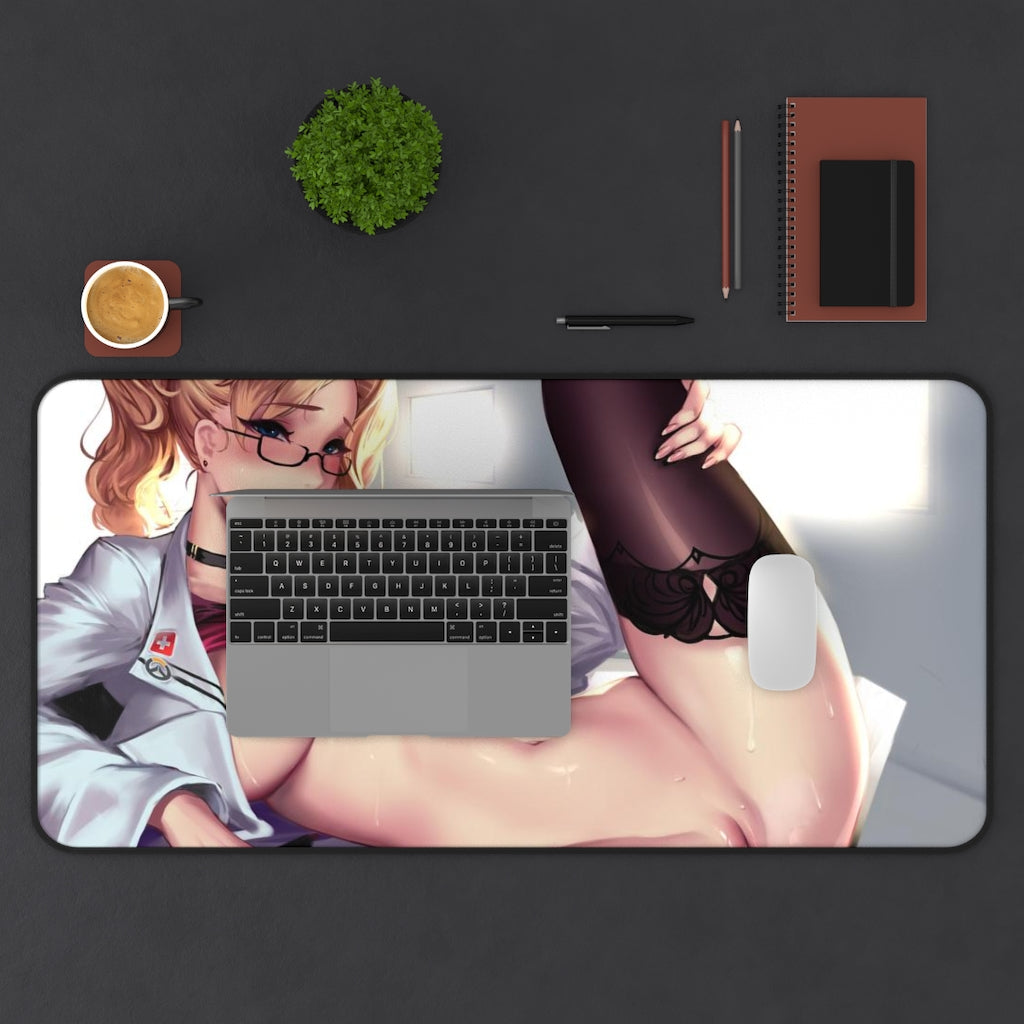 Hentai Nude Mercy Dr Ziegler Overwatch Desk Mat - Lewd Mousepad - Gaming Girl Playmat