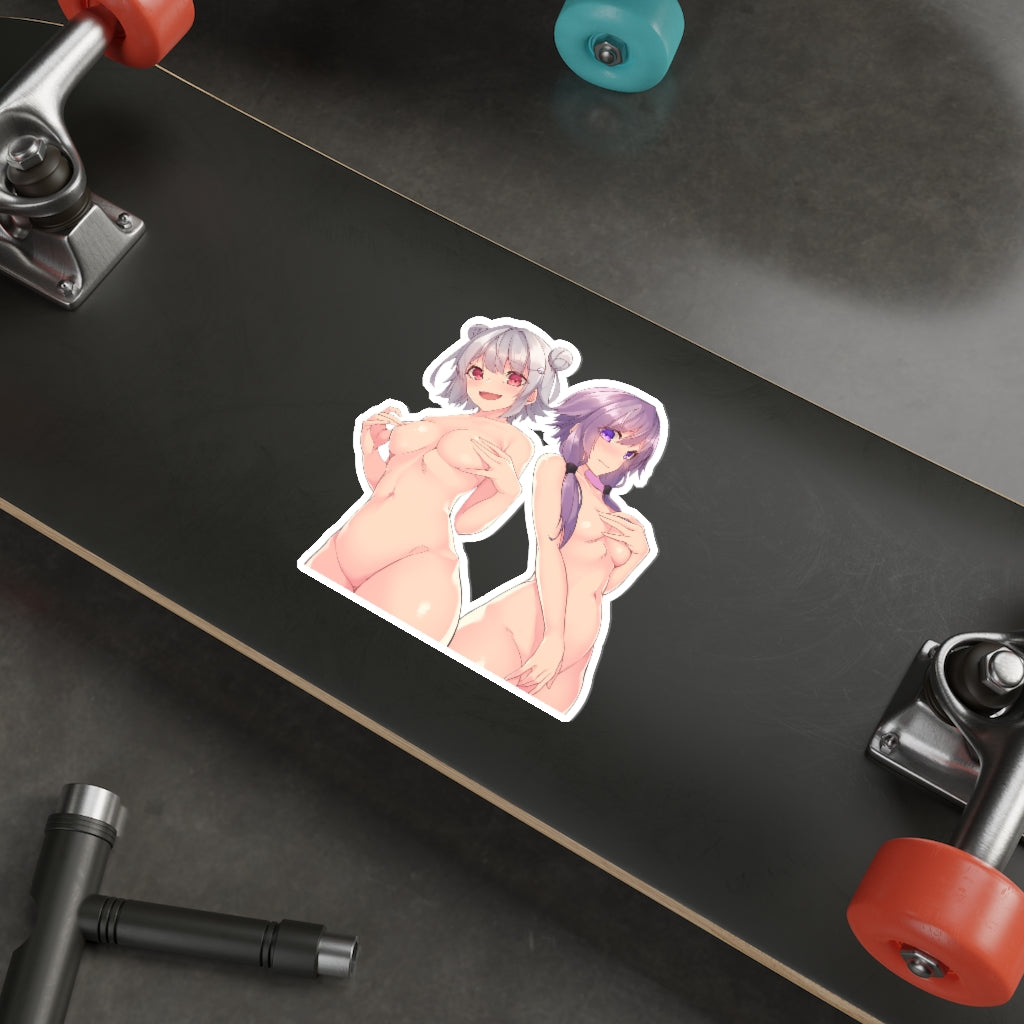 Nude Yuzuki Yukari and Koharu Rikka Voiceroid Yuri Hentai Waterproof Sticker - Ecchi Vinyl Decal