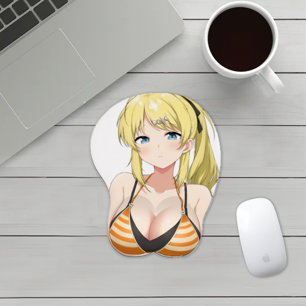 Anime 3D Boobs mousepad with Wrist Rest | Sexy Oppai Mouse pad for PC | Oppai mousepad with wrist support