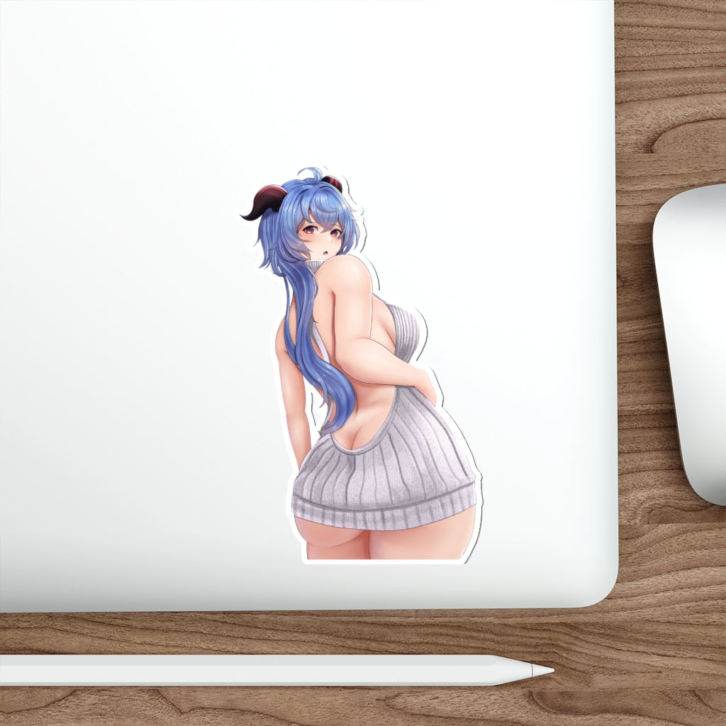 Ganyu Sexy Sweater Waterproof Sticker - Genshin Impact Ecchi Vinyl Decal