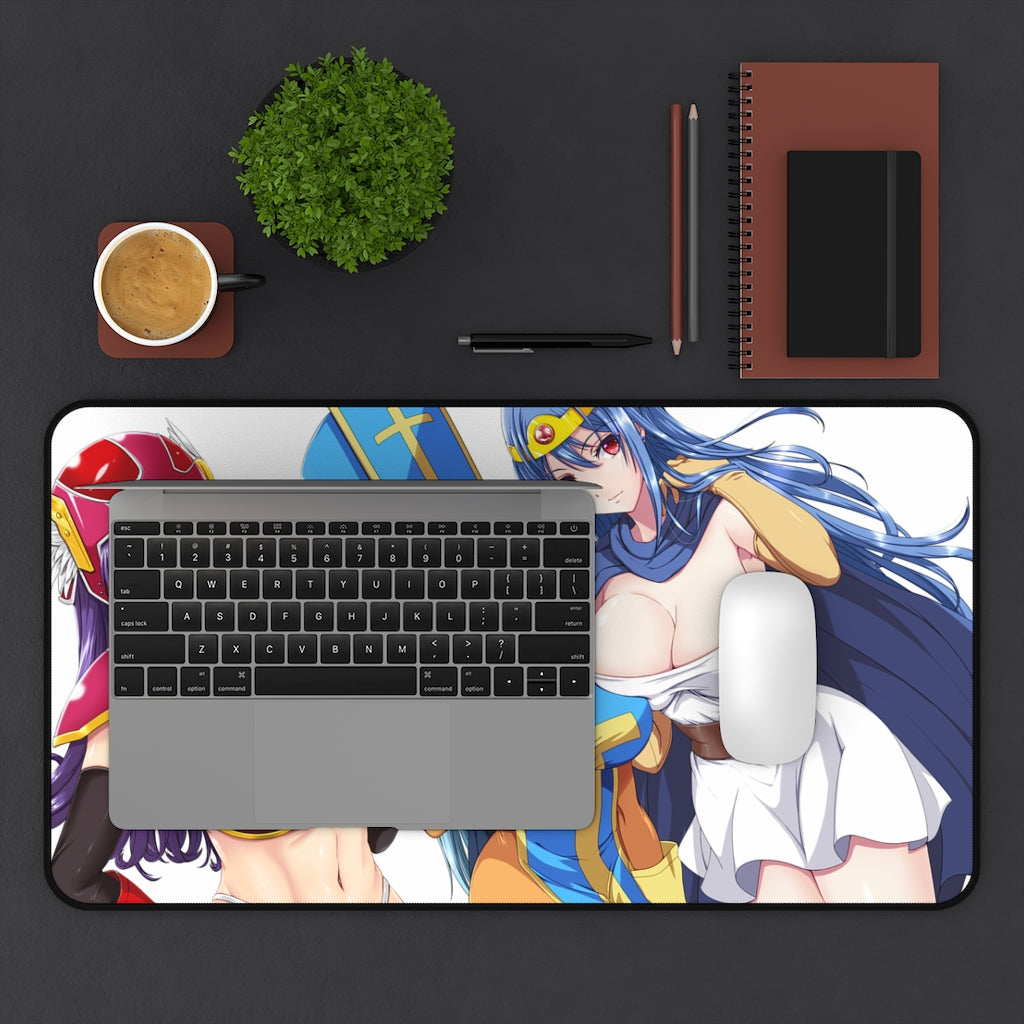 Dragon Quest Sexy Mousepad - Hot Priest, Sage And Soldier Gaming Desk Mat - Ecchi RPG Playmat