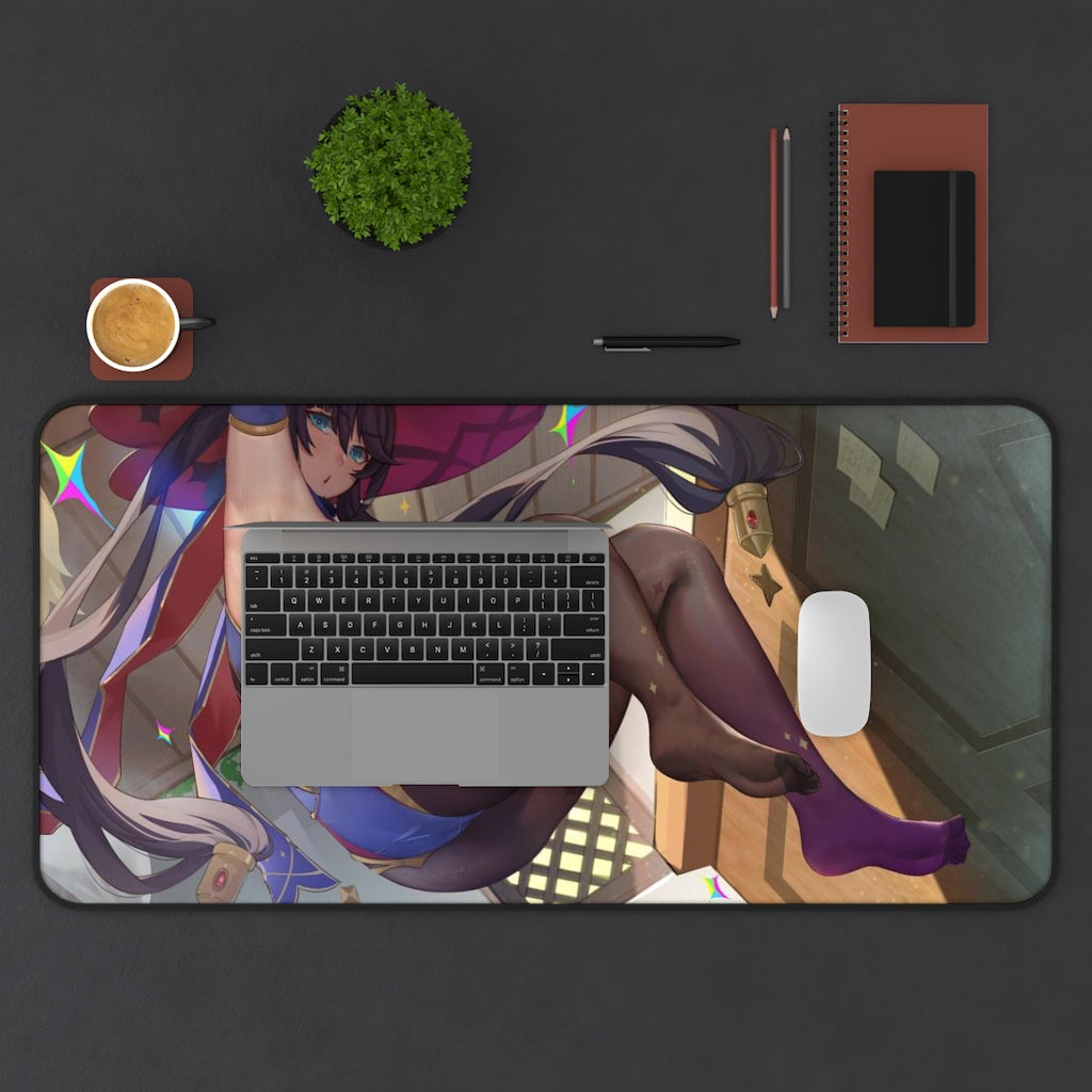 Genshin Impact Sexy Mousepad - Thick Mona Gaming Desk Mat - Ecchi Playmat