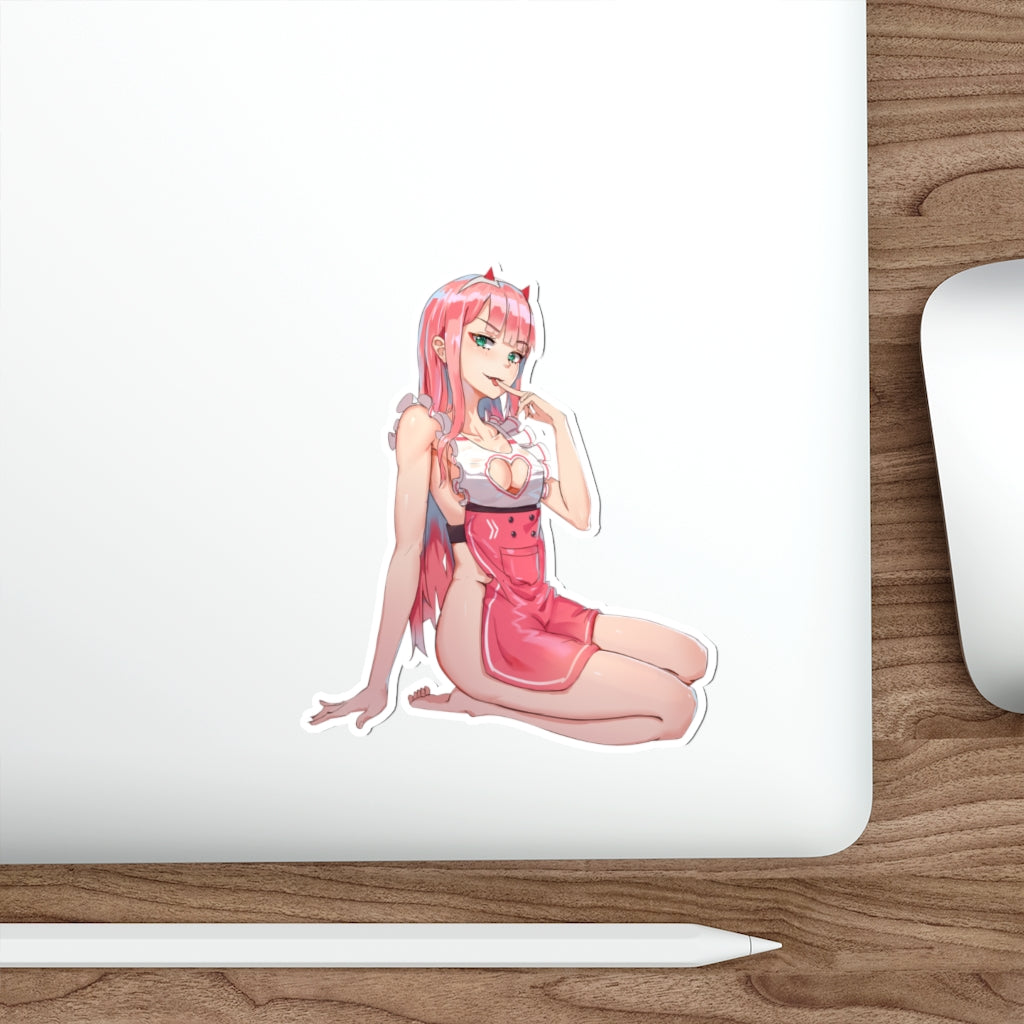 Zero Two Waterproof Sticker - Ecchi Apron Decal - Darling in the Franxx