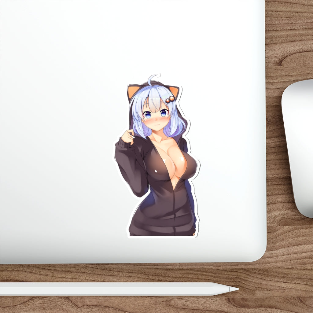 Sexy Neko Kizuna Akari Vocaloid Voiceroid Waterproof Sticker - Ecchi Vinyl Decal