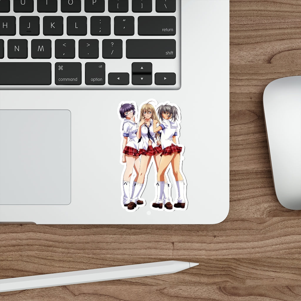 Ikkitousen Sexy School Girl Uniforms Waterproof Sticker - Ecchi Vinyl Decal