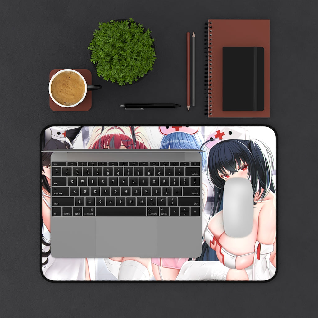 Large Anime Ecchi Desk Mat | Sexy Nurses | Big Gaming Mousepad - MTG Playmat