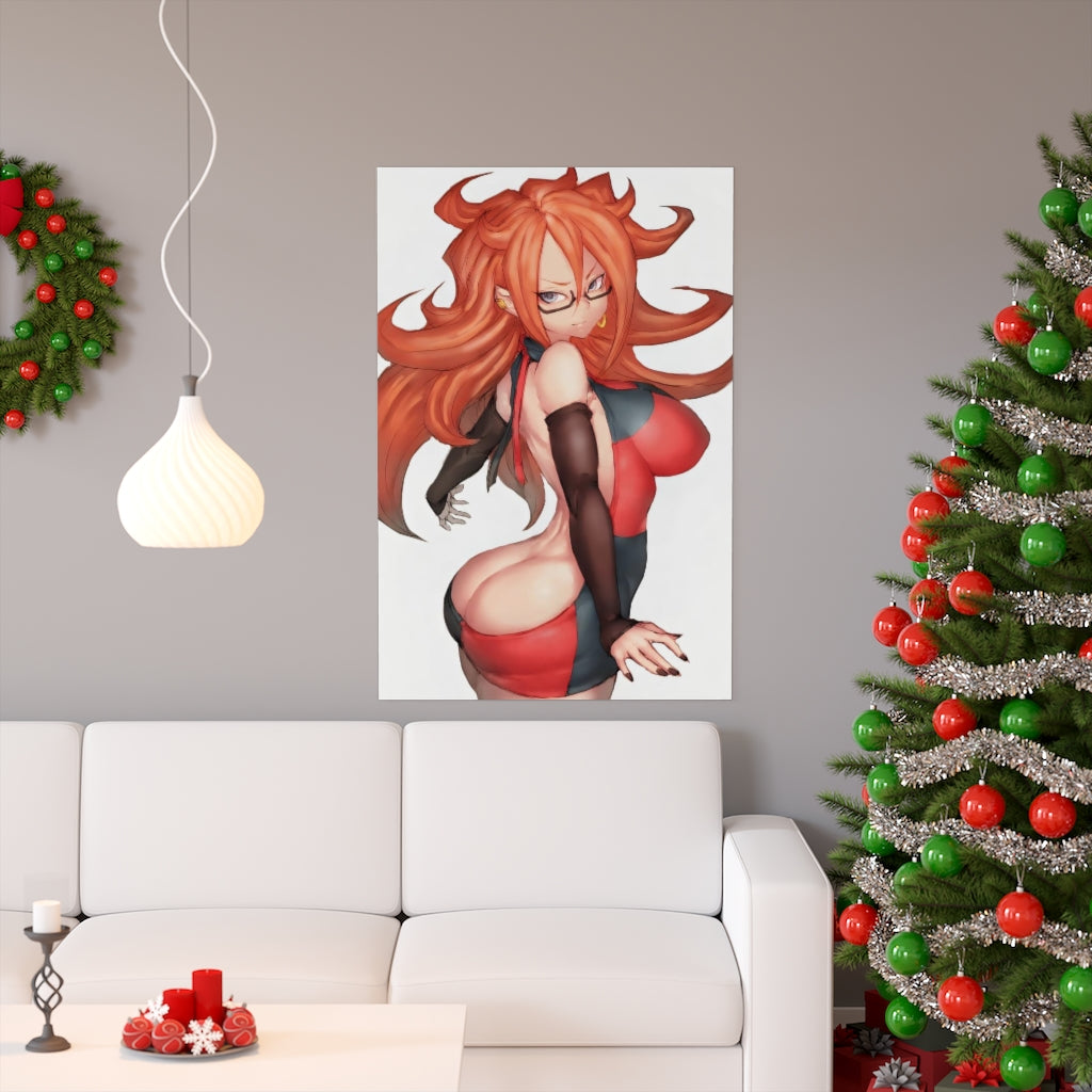 Android 21 Dragon Ball Poster - Lewd Premium Matte Vertical Poster - Adult Wall Art