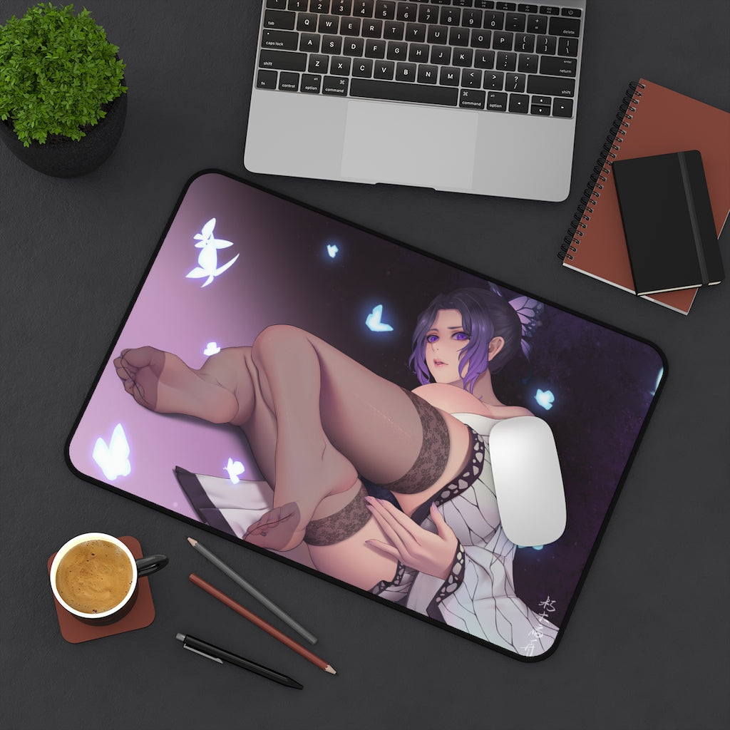 Demon Slayer Kochou Shinobu Shy Butt Desk Mat - Non Slip Mousepad