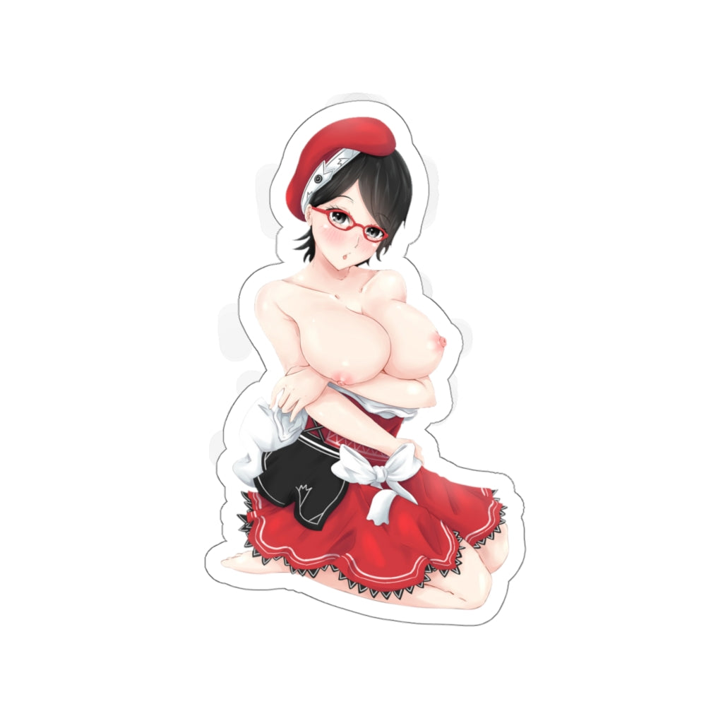 Uchiha Sarada Naruto Topless Waifu Waterproof Sticker - Ecchi Vinyl Decal