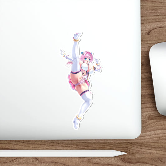 Cheery Pink Aigan Tenshi Sexy Kick Waterproof Sticker - Ecchi Vinyl Decal