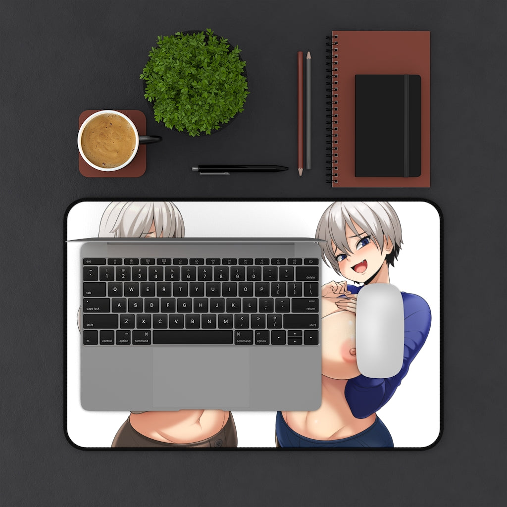 Uzaki-Chan Nude Boobs Mousepad - Oppai Tsuki And Hana Large Ecchi Desk Mat - Anime Mouse Pad - Sexy Playmat - Uzaki-chan wants to hang out