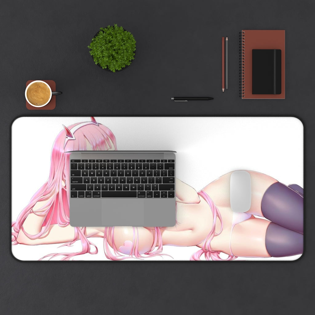 Zero Two Lollipop Sexy Pasties Darling In The Franxx Desk Mat - Non Slip Mousepad