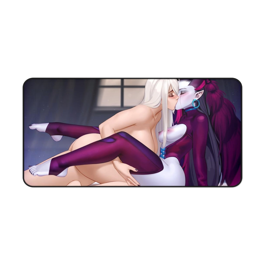 Final Fantasy 14 Nude Hentai Yuri Angelise Reiter and Avatar Mousepad - Gaming Playmat