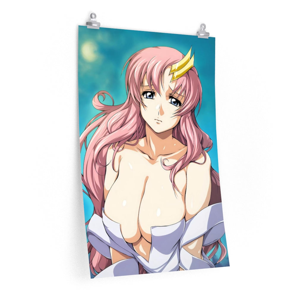 Big Boobs Lacus Clyne Gundam Ecchi Poster - Lewd Premium Matte Vertical Poster - Adult Wall Art