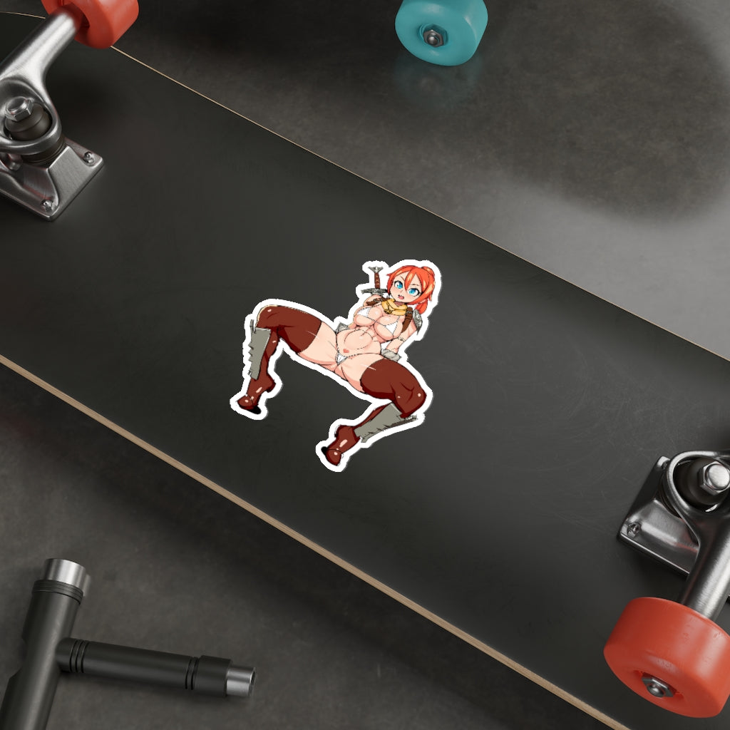 Sexy Redhead Female Dovahkiin Waterproof Sticker - Ecchi Vinyl Decal