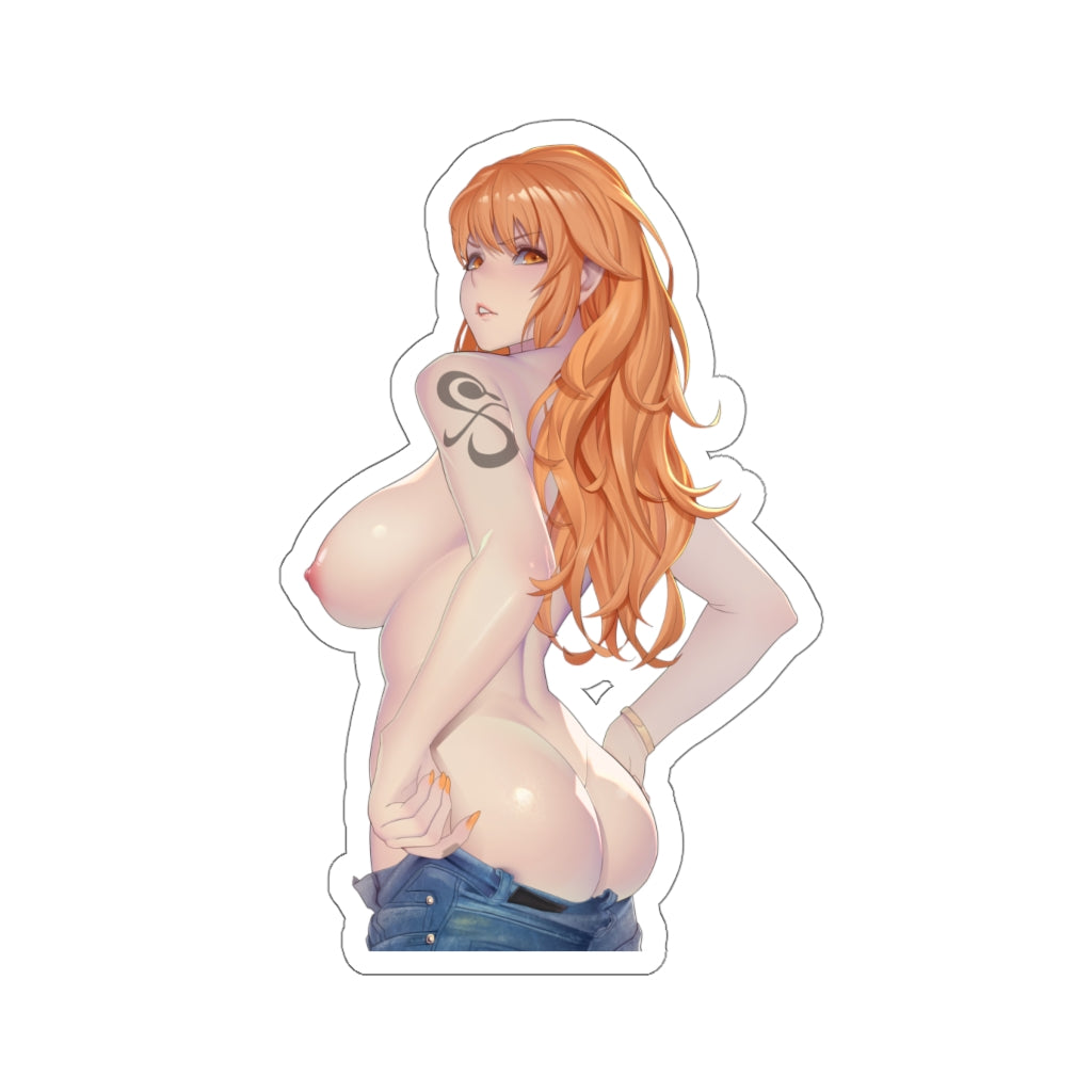 One Piece Anime Waterproof Sticker - Thicc Undressing Nami Vinyl Decal