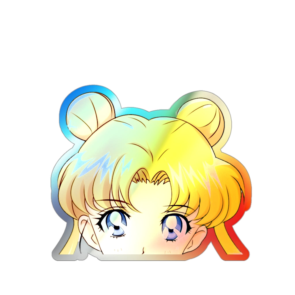 Holographic Sailor Moon Sticker - Anime Peeker Usagi Tsukino - Peeking Holographic Car Decal