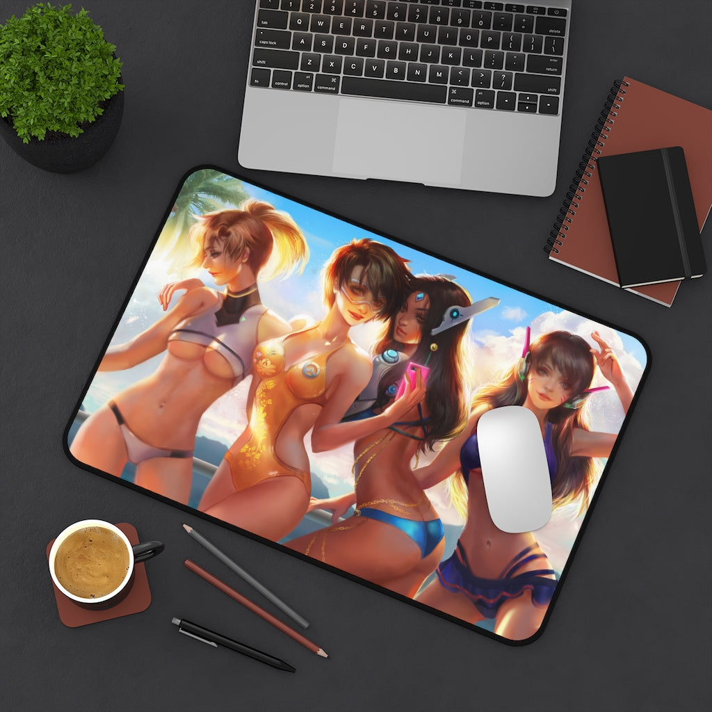 D.Va Mercy Tracer and Symmetra Overwatch Bikini Waifus Mousepad - Gaming Playmat