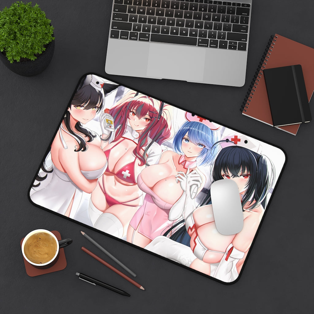 Large Anime Ecchi Desk Mat | Sexy Nurses | Big Gaming Mousepad - MTG Playmat