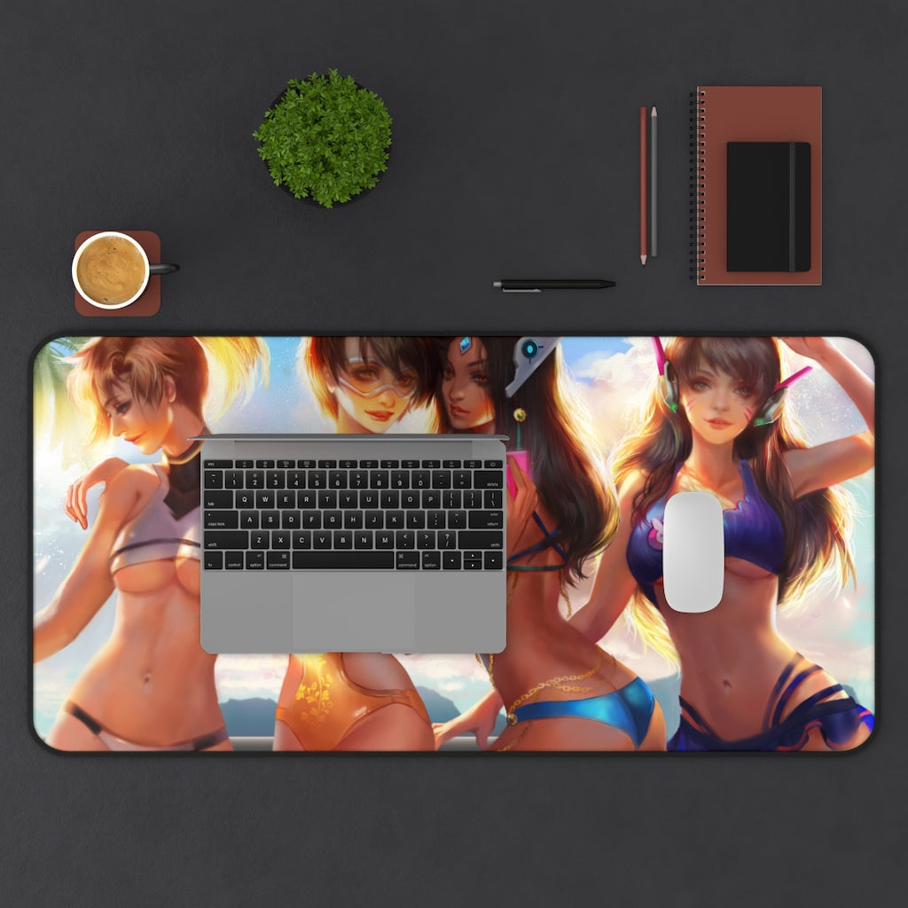 D.Va Mercy Tracer and Symmetra Overwatch Bikini Waifus Mousepad - Gaming Playmat