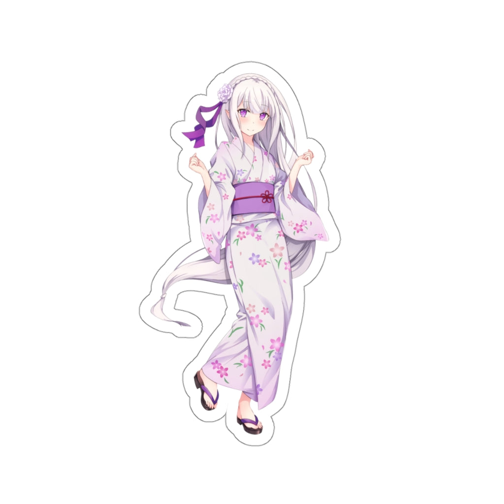 Re Zero Emilia Kimono Waifu Waterproof Sticker - Ecchi Vinyl Decal