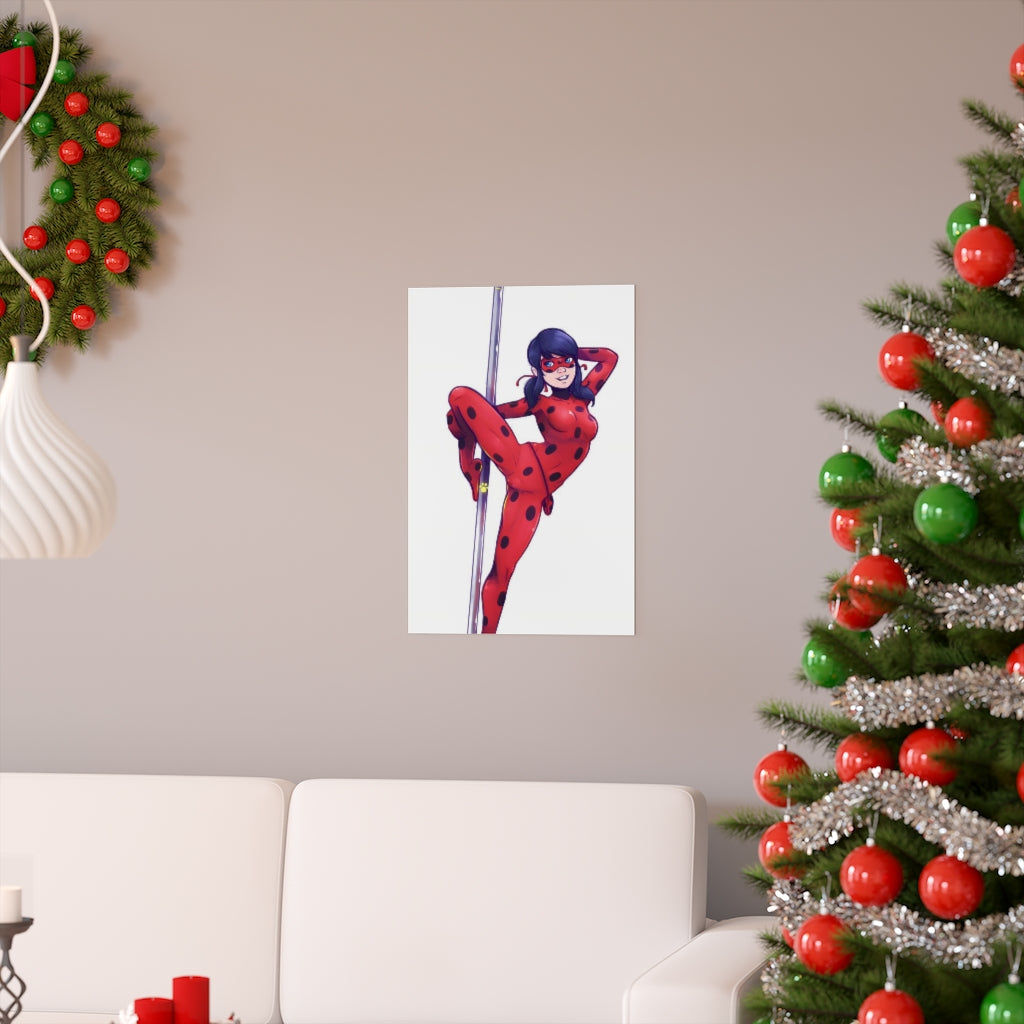 Affiche de danse sexy sur poteau de Miraculous Ladybug - Affiche verticale mate de qualité supérieure - Art mural pour adulte