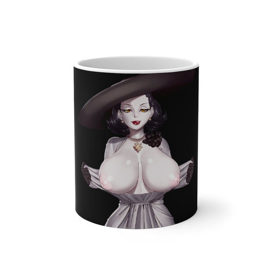 Lady Dimitrescu Boobs Out Glossy Magic Mug - Color Changing Mug