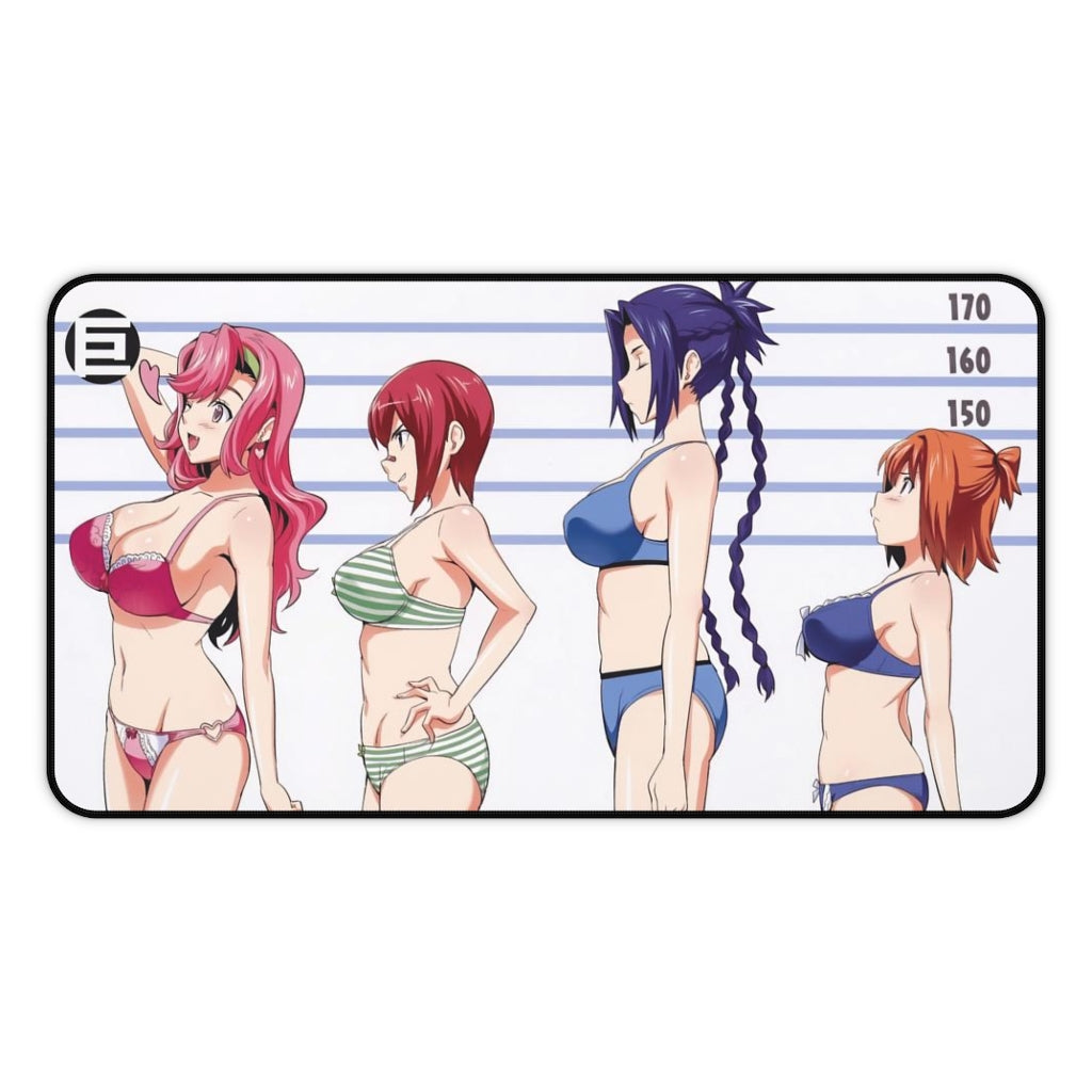 Maken-ki! Waifus Mensurations Boobs Size Bust Chart Mousepad - Non Slip Desk Mat