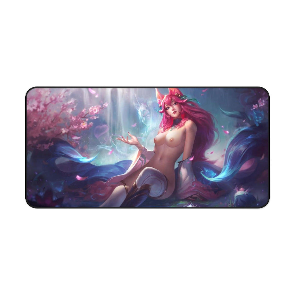 Pink Ahri Sexy Mousepad - League of Legends Ecchi Desk Mat - LoL Gaming Playmat