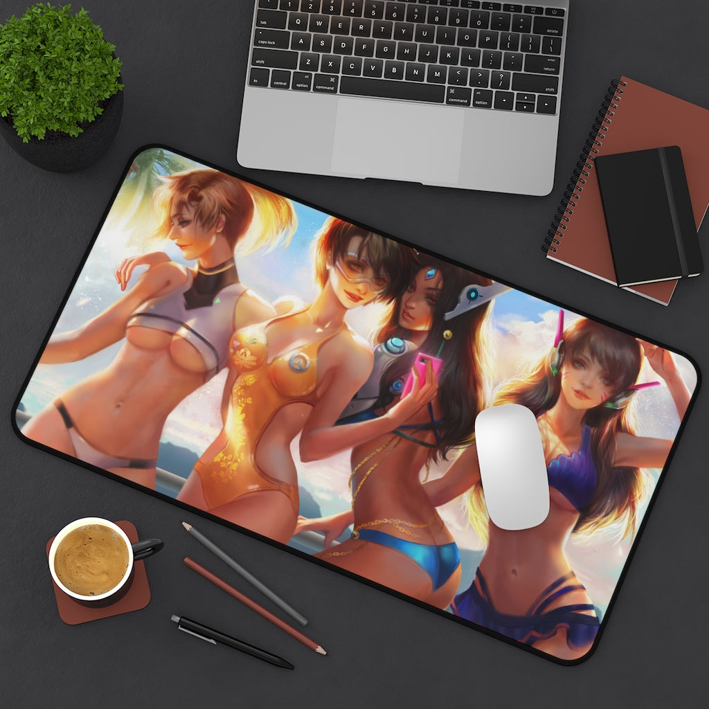 D.Va Mercy Tracer and Symmetra Overwatch Bikini Waifus Mousepad - Gaming Playmat