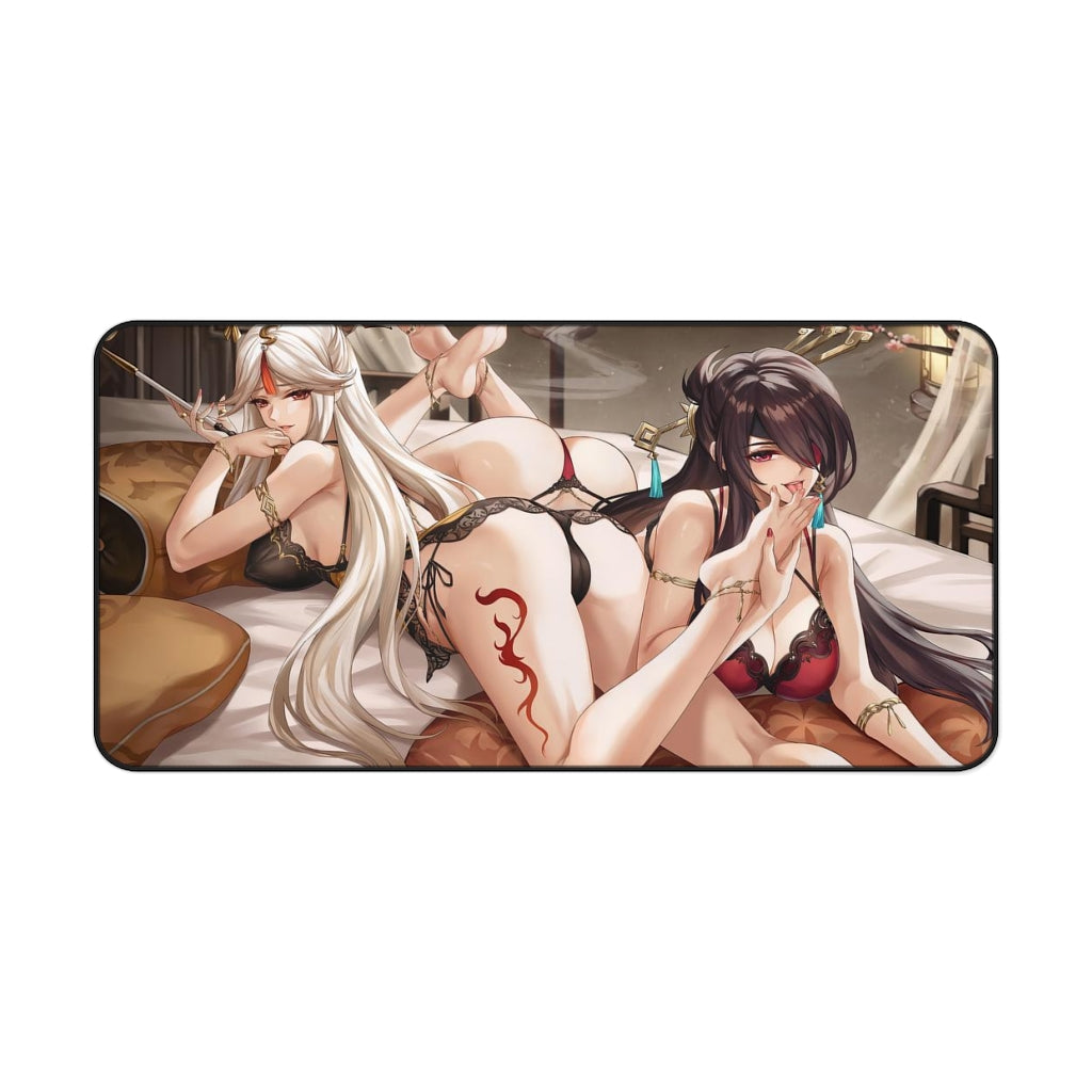 Genshin Impact Ecchi Mousepad - Sexy Butt Beidou And Ningguang Large Desk Mat - Mouse Pad - MTG Playmat