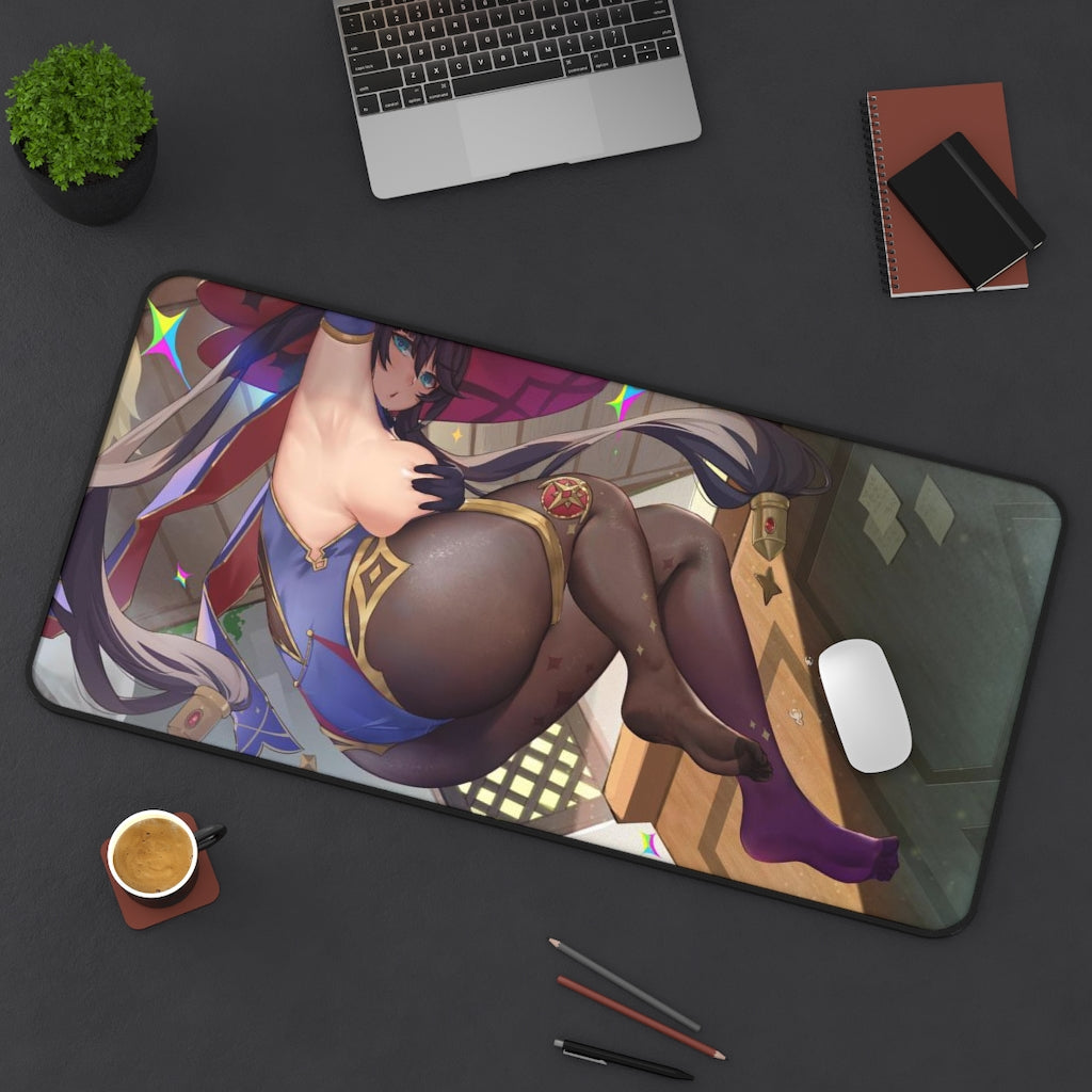 Genshin Impact Sexy Mousepad - Thick Mona Gaming Desk Mat - Ecchi Playmat