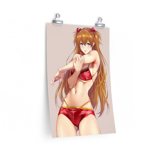 Sexy Asuka Bikini Evangelion Poster - Lewd Premium Matte Vertical Poster - Adult Wall Art