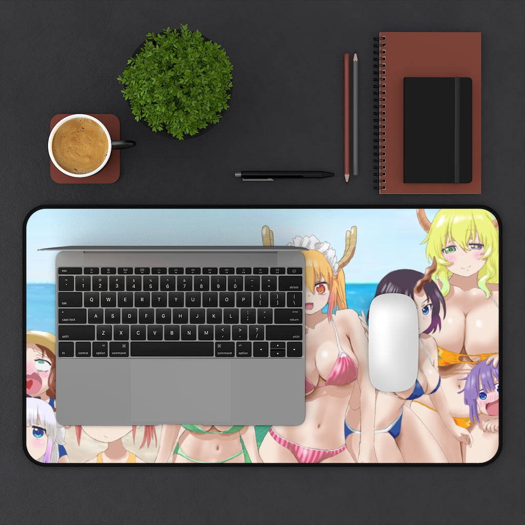 Tapis de bureau Miss Kobayashi's Dragon Maid Bikini Gang - Tapis de souris antidérapant - Tapis de jeu pour fille sexy 