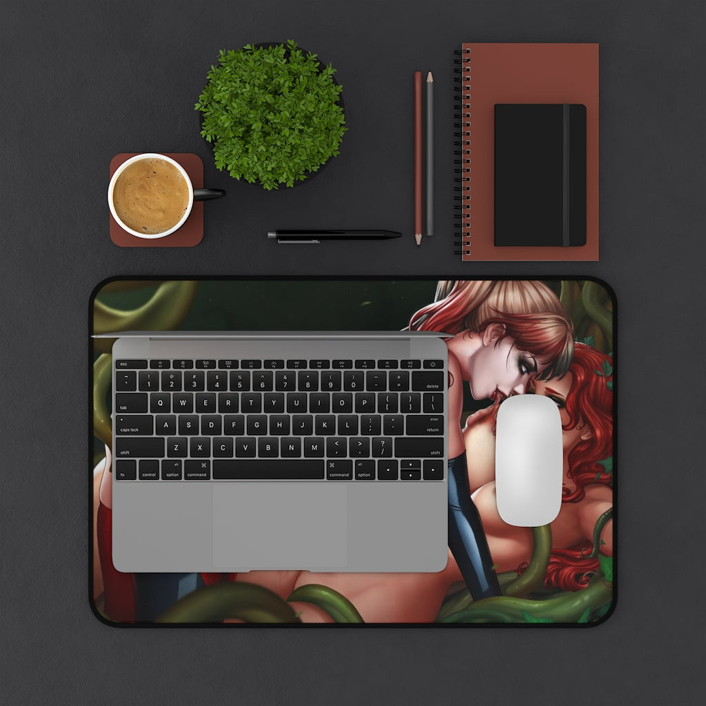 Hentai Tentacles Harley Quinn and Poison Ivy Desk Mat - Lewd Mousepad - Comic Book Girls Playmat