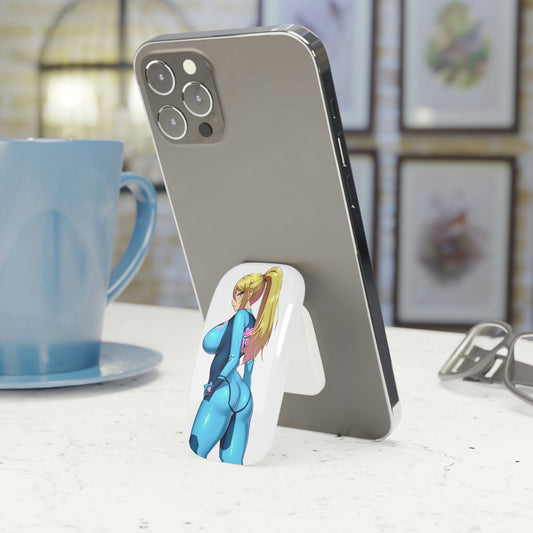 Samus Zero Suit Phone Holder - Metroid Phone Click-On Grip - Phone Grip Holder