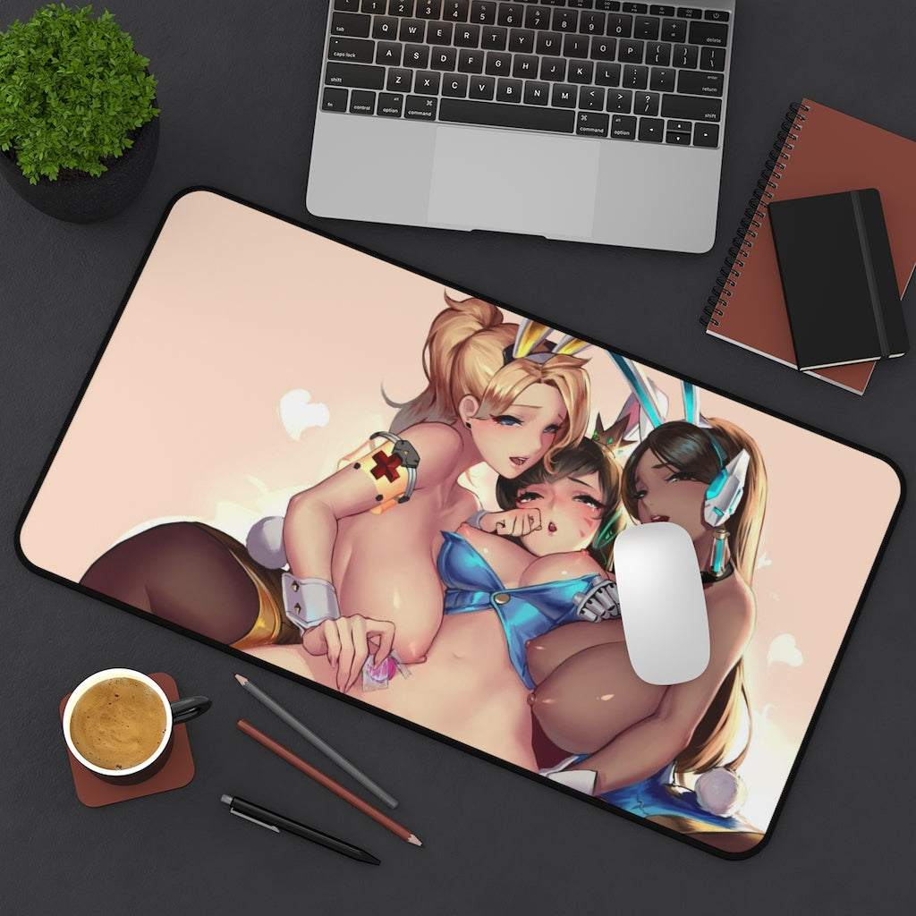 Nude D.Va Mercy Symmetra Hentai Overwatch Desk Mat - Lewd Mousepad - Gaming Girls Playmat