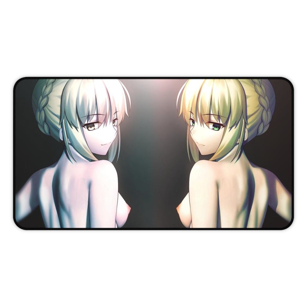 Nude Tits Artoria Pendragon and Saber Alter Fate Grand Order Desk Mat - Non Slip Mousepad