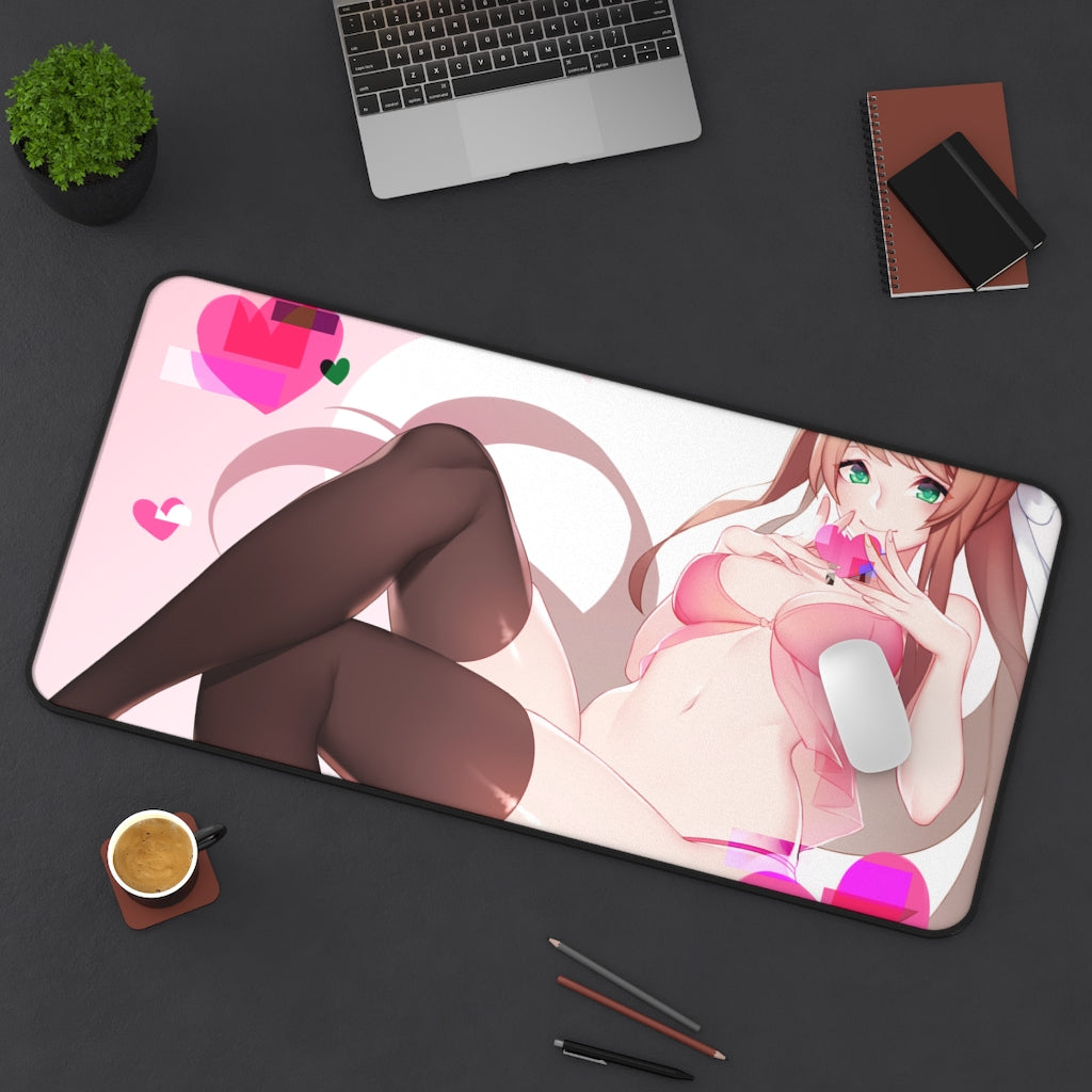 Doki Doki Literature Club Mousepad - Monika Lingerie Large Desk Mat - Ecchi DDLC Mouse Pad - MTG Playmat