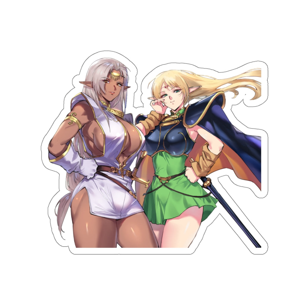 Record of Lodoss War Sexy Pirotess and Deedlit Waterproof Sticker - Ecchi Vinyl Decal