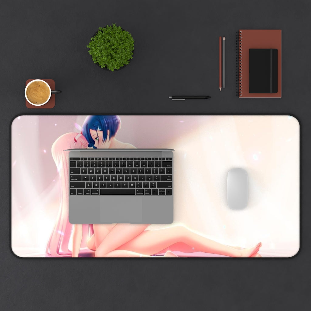 Nude Zero Two and Ichigo Darling In The Franxx Desk Mat - Non Slip Mousepad