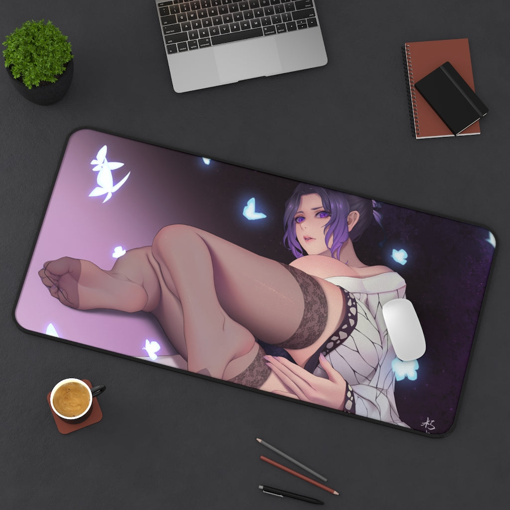 Demon Slayer Kochou Shinobu Shy Butt Desk Mat - Non Slip Mousepad