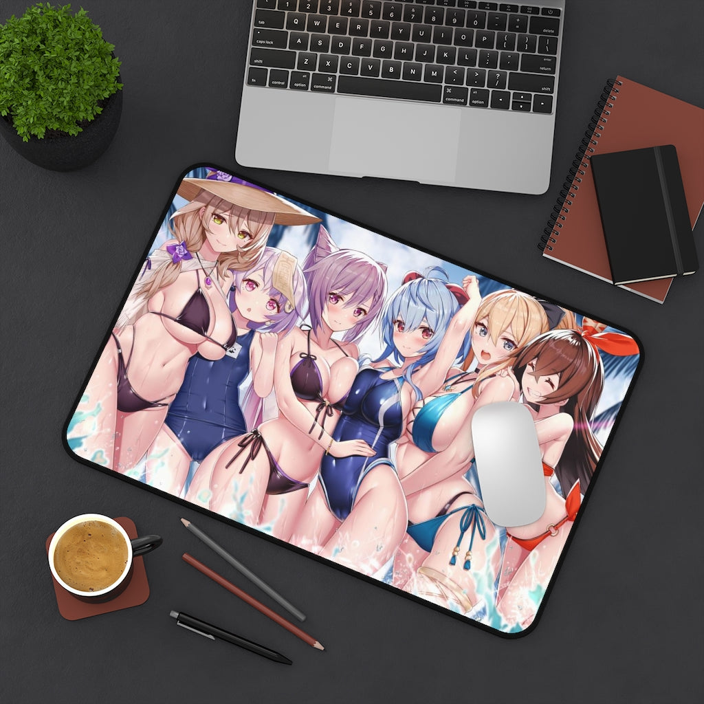 Genshin Impact Girls in Bikini Mousepad - Large Ecchi Desk Mat - MTG Playmat