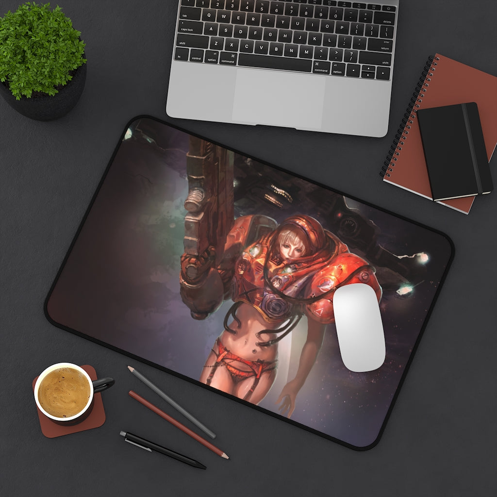 Starcraft Sexy Lingerie Terran Marine and Battlecruiser Desk Mat - Sexy Girl Mousepad - Gaming Playmat