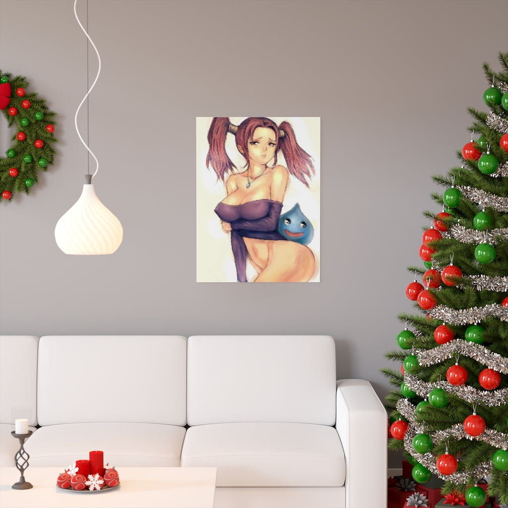 Slime and Jessica Albert Dragon Quest Poster - Lewd Premium Matte Vertical Poster - Adult Wall Art