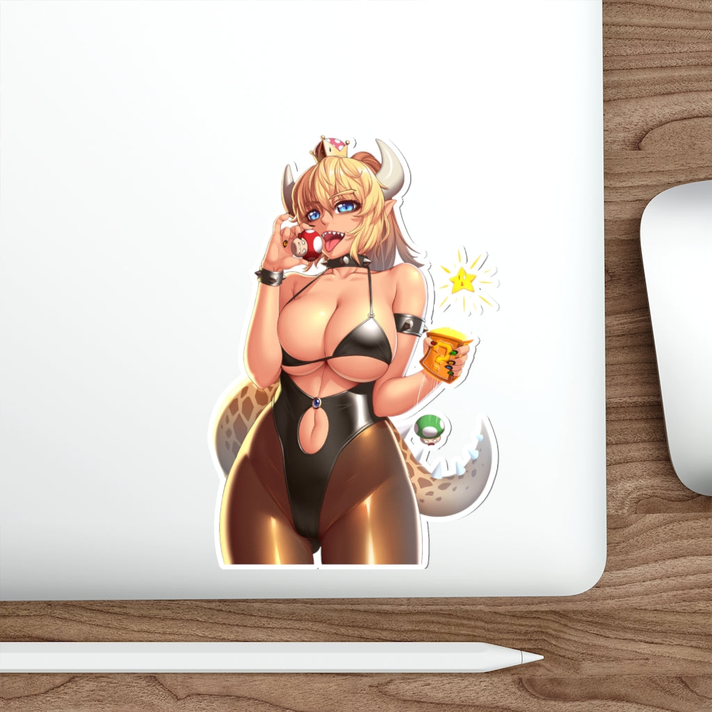 Bowsette Power Up Waterproof Sticker - Ecchi Vinyl Anime Car Decal