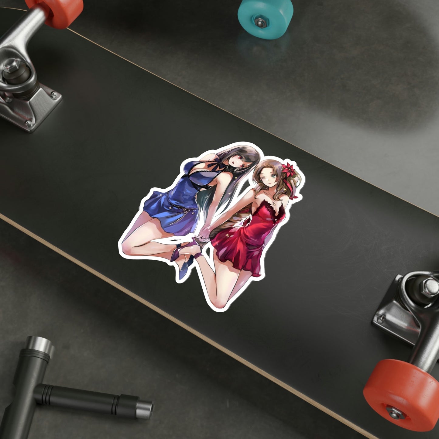 Sexy Waifus Tifa and Aerith BFF7 Waterproof Sticker - Weatherproof Vinyl Car Decal