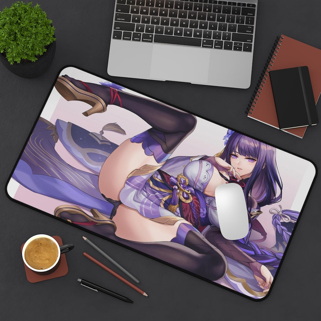 Genshin Impact Mousepad - Ecchi Raiden Shogun Large Desk Mat - Mouse Pad - MTG Playmat