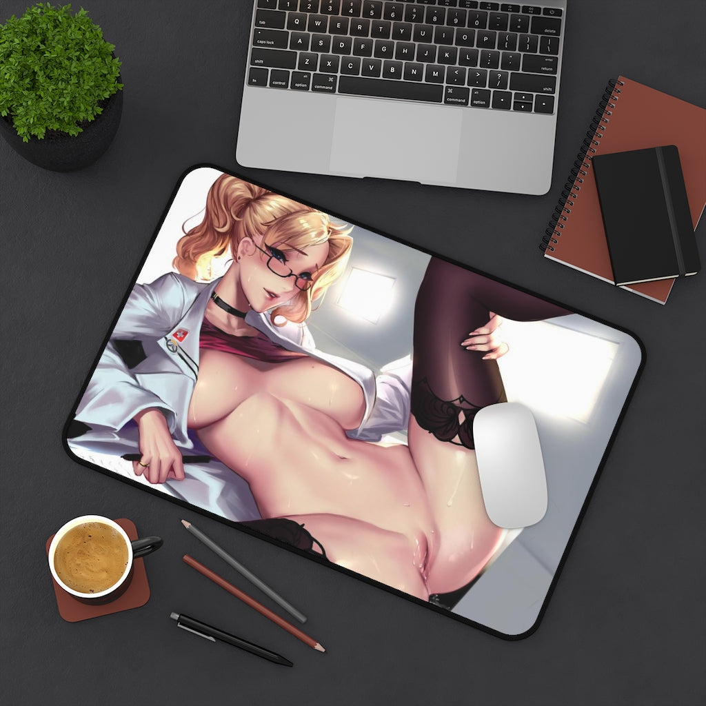 Hentai Nude Mercy Dr Ziegler Overwatch Desk Mat - Lewd Mousepad - Gaming Girl Playmat